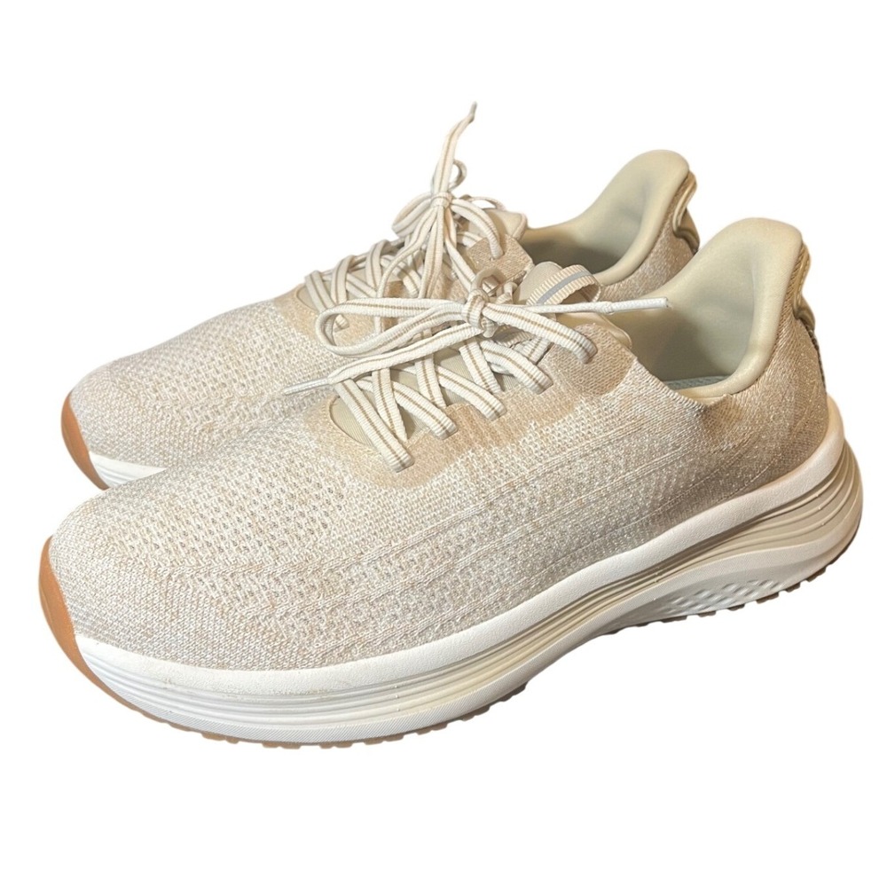 Orthofeet Nira Walking Shoes Womens 10.5 Beige Knit Orthopedic Comfort Sneakers